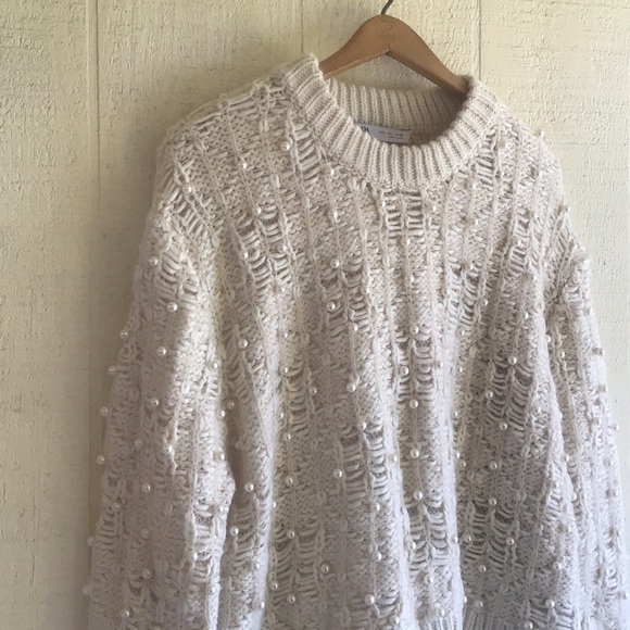 Zara pearl knit textured pullover sweater - Picture 8 of 16